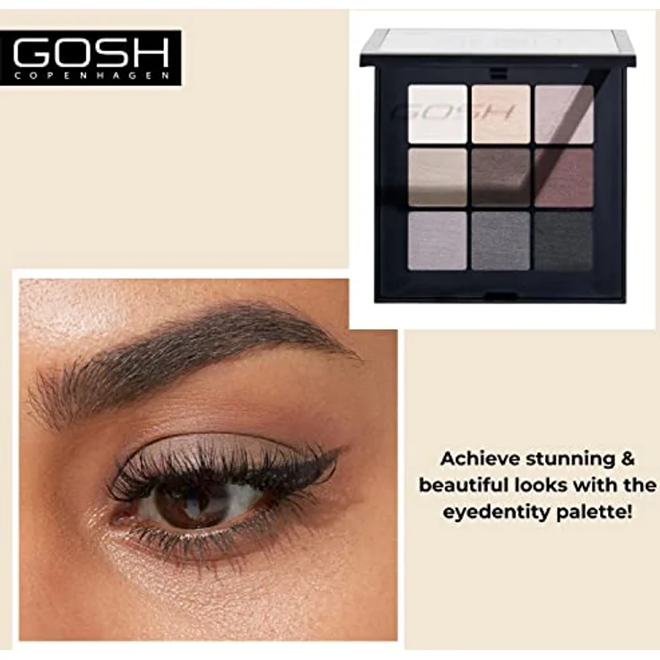 GOSH Eyedentity Lidschatten-Palette 005 Be Hopeful, 9 Farben in Matt & Metallic, vegan & parfümfrei, ideal für Tages- und Abendlooks – Bild 3