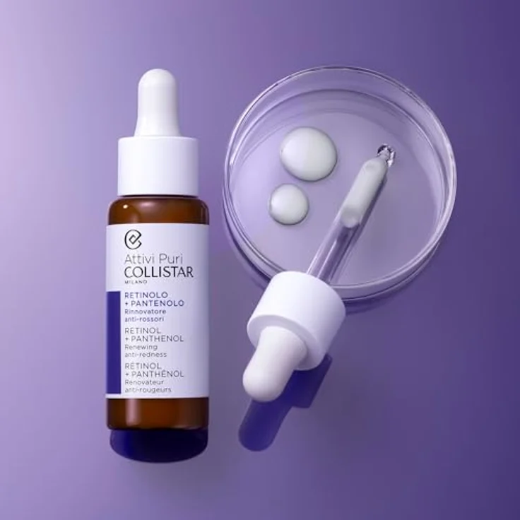 Collistar Attivi Puri Gocce Viso Retinolo+Pantenolo, Erneuerer gegen Rötungen, 30 ml, Reduziert feine Linien und Falten, Vereinheitlicht den Teint – Bild 3