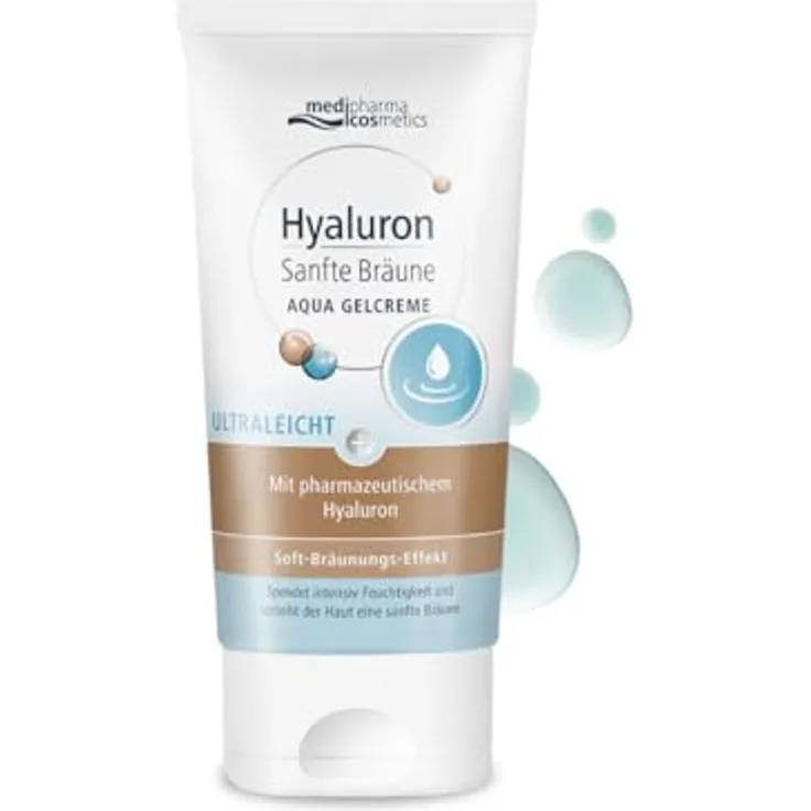 Dr. Theiss Hyaluron Sanfte Bräune Aqua Gelcreme, 150 ml feuchtigkeitsspendende Gesichtscreme mit Bräunungseffekt