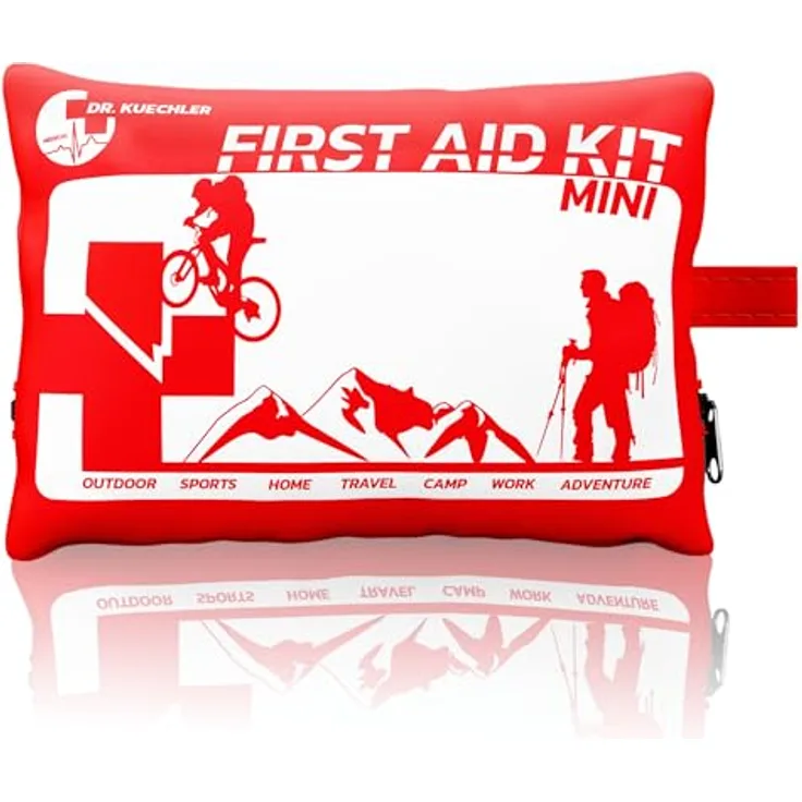 DR.KUECHLER MEDICAL Mini Erste-Hilfe-Set, kompakt 15x10x3 cm, rot und leicht