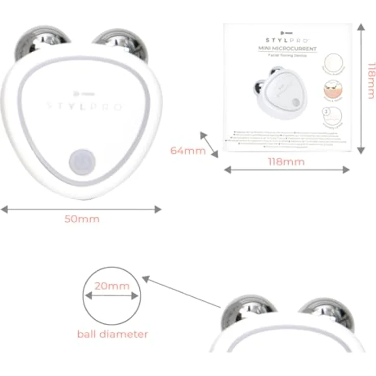 STYLPRO Mini Microcurrent Facial Toning Device, Gesicht Roll-On zur Hautstraffung mit Mikrostrom, USB-C Kabel – Bild 9