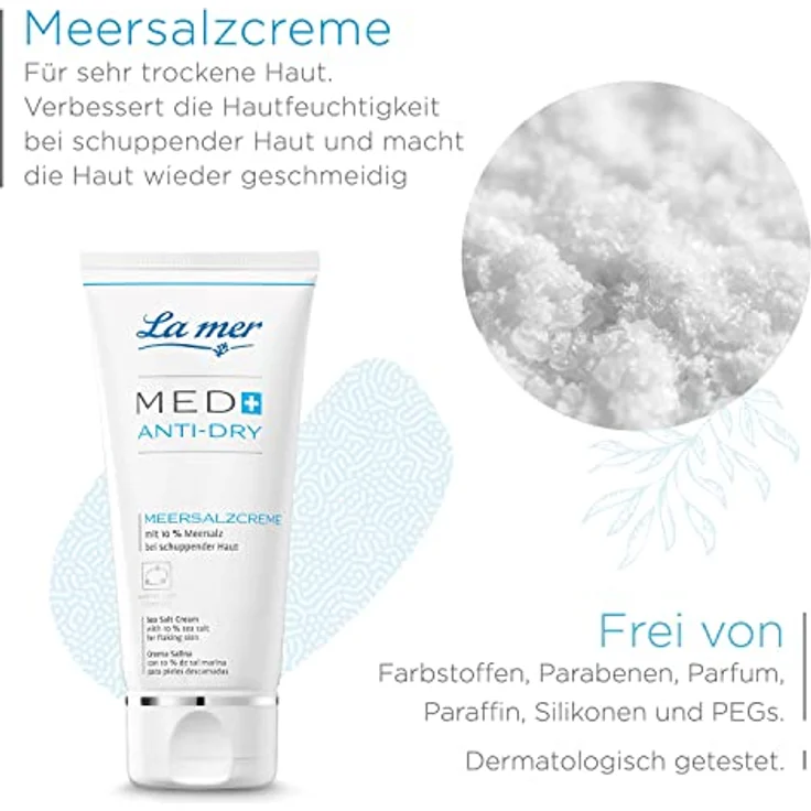 La Mer MED+ Anti-Dry Meersalzcreme - Reichhaltige Pflege für Gesicht und Körper - Pflege bei Psoriasis oder Neurodermitis - Für sehr trockene und strapazierte Haut - 50 ml – Bild 3