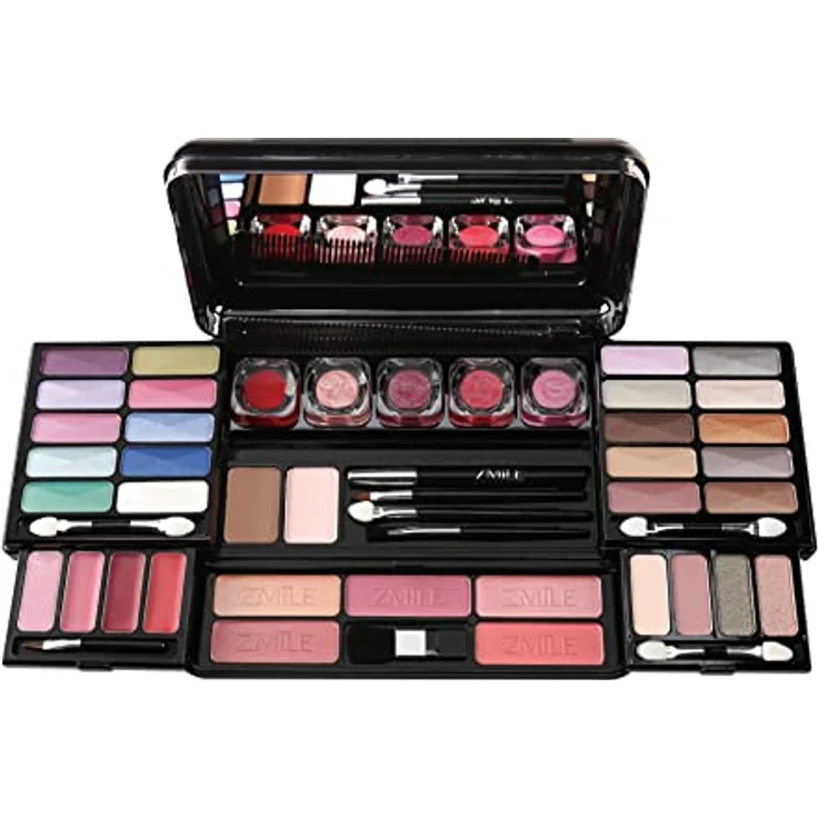 Schmink-Kassette Classic 51 teilig, mit Lidschatten, Rouge, Lipgloss, Puder, Kajal und Make-up Accessoires – Bild 2