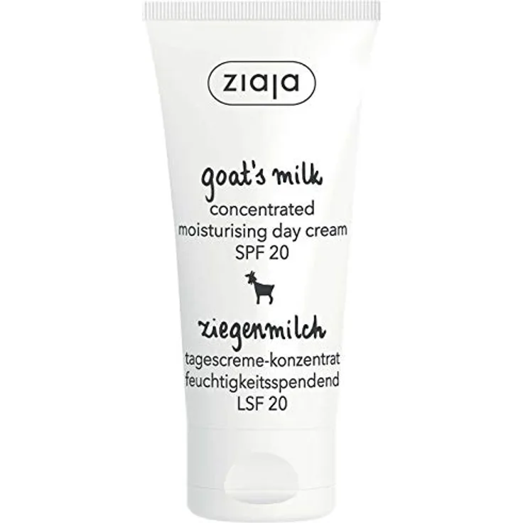 Ziaja Goat's Milk Concentrated Moisturizing Day Cream SPF 20, 50ml, feuchtigkeitsspendende Gesichtscreme mit Faltenreduzierung für Damen