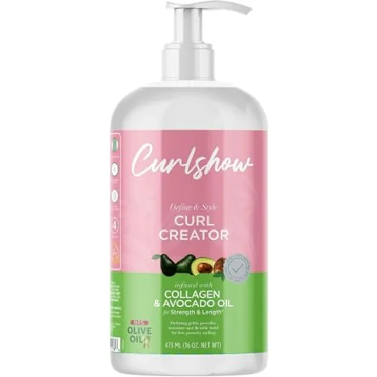 ORS Curlshow Curl Creator, Haarstylingprodukt mit Kollagen und Avocadoöl, 473 ml für elastische Locken und Haargesundheit