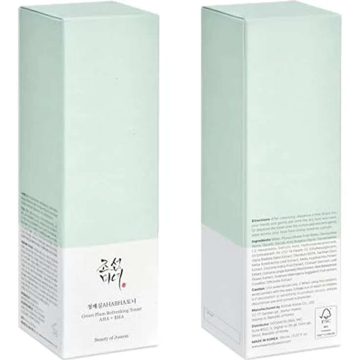 Beauty of Joseon Grünpflaume AHA BHA Toner erfrischende Gesichtsessenz Feuchtigkeitsspender mildes Peeling mit Salicylsäure 150ml für alle Hauttypen - Koreanische Hautpflege – Bild 3