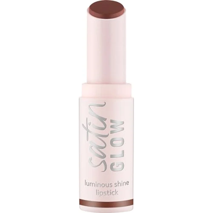 essence satin GLOW luminous shine lipstick Nr. 06, strahlend braun, farbintensiv, vegan, ohne Parabene und Mikroplastik, 3.5g – Bild 1