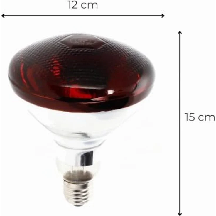 GarPet Infrarotlampe 100 Watt, vielseitige Rotlichtlampe für Tiere, Terrarium und Gesichtsbehandlungen, E27 Sockel – Bild 2