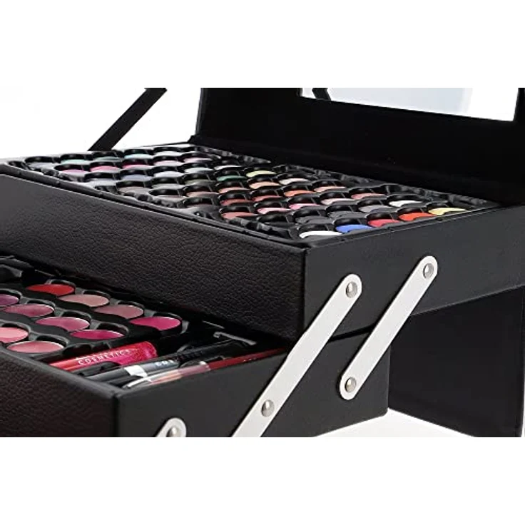 Zmile Cosmetics Augen Make-up Beauty Case in Leder-Optik 82-teilig, Farbe: schwarz – Bild 2