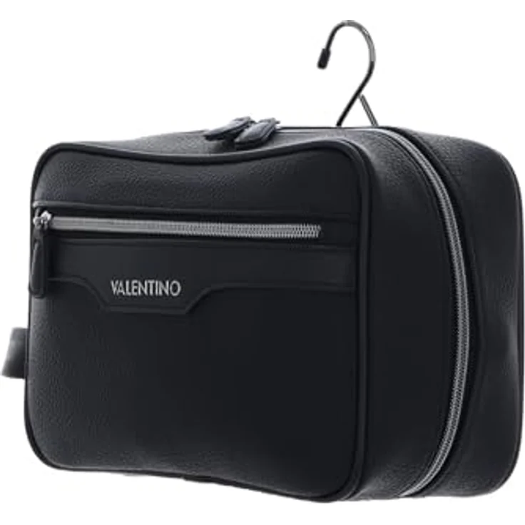 Valentino Efeo Soft Cosmetic Case with Strap Nero, Schicke Kosmetiktasche mit praktischem Haken zum Aufhängen, Maße: 24,5 x 16,5 x 9,5 cm – Bild 2