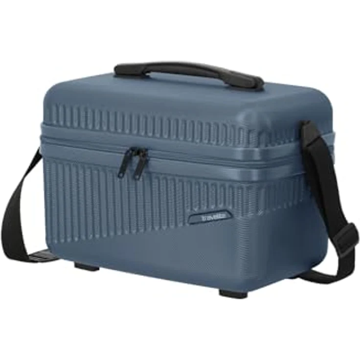 Travelite Beautycase Hartschale Handgepäck, Bali, Kosmetikkoffer mit Organizer- und Aufsteckfunktion, 36 cm, 17 Liter, Blau – Bild 1