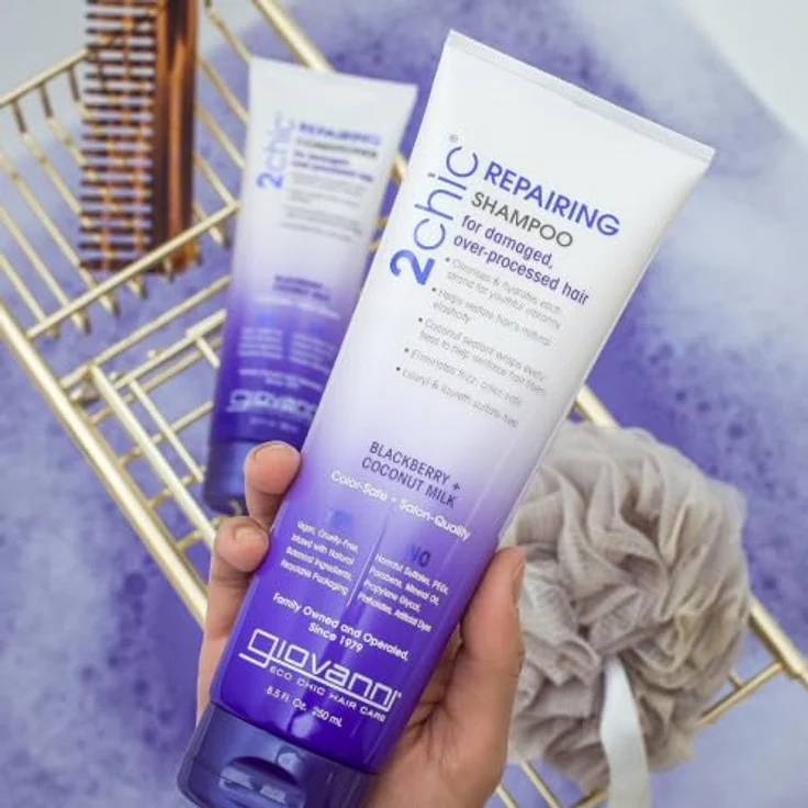 Giovanni 2chic Repairing Conditioner, Unisex, 220 ml, Kokosnuss, feuchtigkeitsspendend, repariert geschädigtes Haar, reduziert Frizz, vegan, parabenfrei – Bild 3