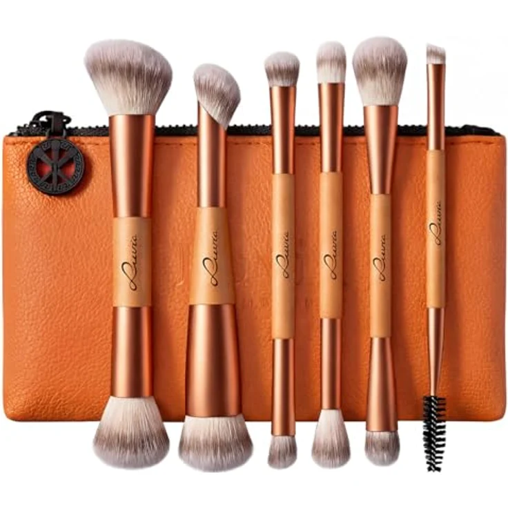 Luvia Cosmetics Gesichtspinsel Duo Voyage Sunset Crush, Concealer-Pinsel Set für Damen mit Buffer und Duo Glam Pouch – Bild 1