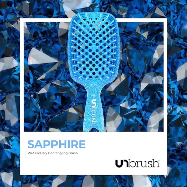 UNbrush Glitter Collection Detangling Hair Brush, Sapphire Detangler mit 105 Borsten für sanftes Entwirren von nassem und trockenem Haar – Bild 7