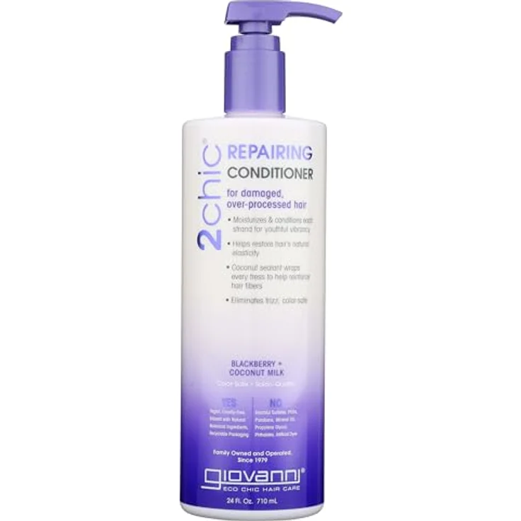 Giovanni 2chic Repairing Conditioner, 710ml, intensiv feuchtigkeitsspendend, mit Brombeerextrakt und Kokosmilch, vegan und parabenfrei – Bild 1