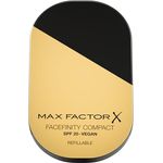 Max Factor Facefinity Refillable, mattierendes Kompakt-Make-up mit SPF 20, Farbton 008 Toffee, 10 g