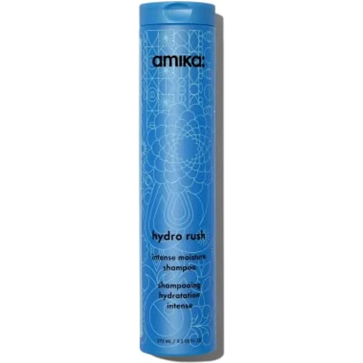 Amika Hydro Rush Intense Moisture Shampoo 275 ml, Feuchtigkeitsshampoo für trockenes Haar mit Hyaluronsäure & Sanddorn, sanfte Reinigung, vegan – Bild 1