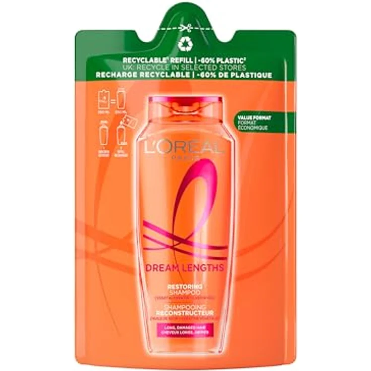 L'Oréal Paris Elvive Reparatur-Shampoo Dream Length, mit Keratin und Rizinusöl für regeneriertes, langes Haar ohne Doppelspitzen, 250 ml – Bild 1