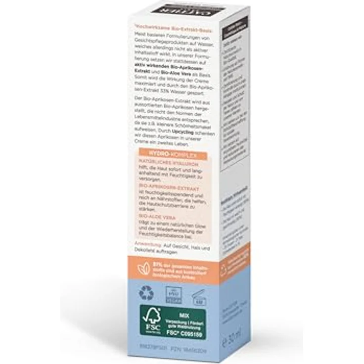 Cattier Feuchtigkeits-Tagescreme 30 ml, Tagescreme mit Bio-Aprikosen-Extrakt, Bio-Aloe Vera und natürlichem Hyaluron – Bild 4