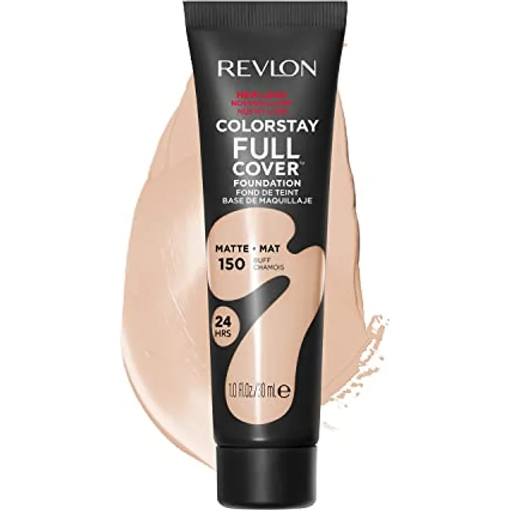 Revlon ColorStay Full Cover Longwear Matte Foundation, hitze- und schweißresistent, leichtes Gesichts-Makeup, Buff (150), 30 ml