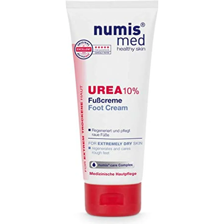 numis med Fußcreme mit 10% Urea - Hautberuhigende Fusscreme für sehr trockene & raue Füße - vegane Hautpflege ohne Silikone, Parabene & Mineralöl - Fußpflege (1x 100 ml) – Bild 1