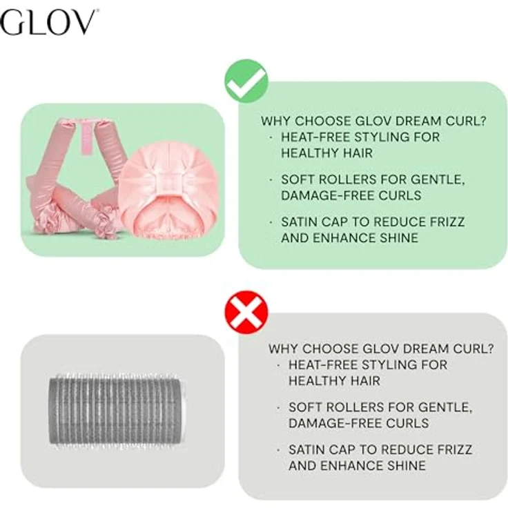 GLOV Dream Curl Set, Satin Lockenwickler für natürliche, bouncy Locken ohne Hitze, ideal für lockige und wellige Haare, perfekt für die Anwendung über Nacht – Bild 5