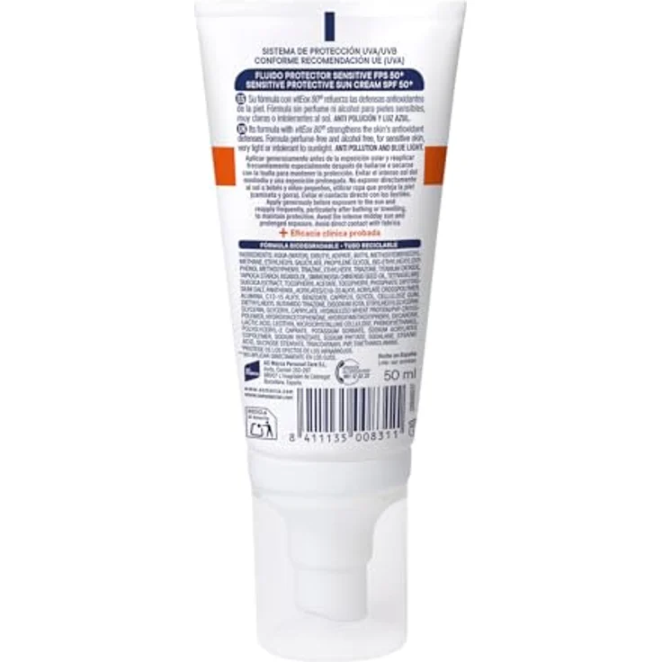 ECRAN SUNNIQUE - Sun Cream - Sunnique Sensitive+ Fluido Protector SPF 50plus - Sonnenschutzcreme für das Gesicht, 50ml – Bild 2