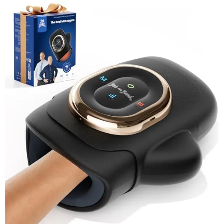 BOB AND BRAD H50 Handmassagegerät mit Wärme und Kompression, Arthritis-Hilfe, kabellos, ergonomisches Design in Grau