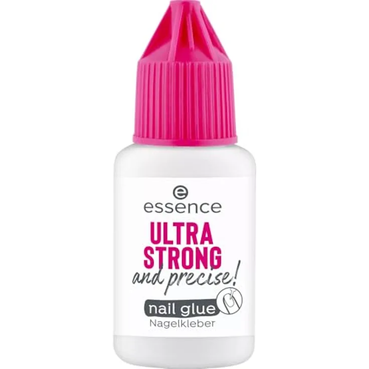 essence ULTRA STRONG & precise! Fingernagelkleber, 8 g, schnelltrocknend, vegan, ergonomischer Pinsel
