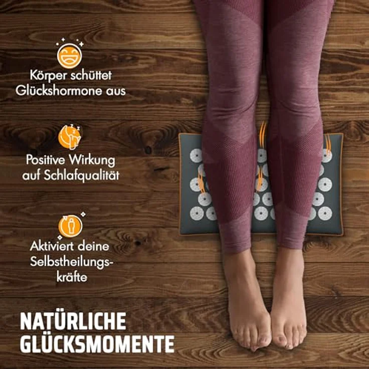 NEOLYMP Akupressurmatte Erweiterung 18 x 30 cm, gefüllt mit Kokosfasern und Buchweizen, inklusive Videoanleitungen, in beige, dunkelgrau, mintgrün und lavendel – Bild 5