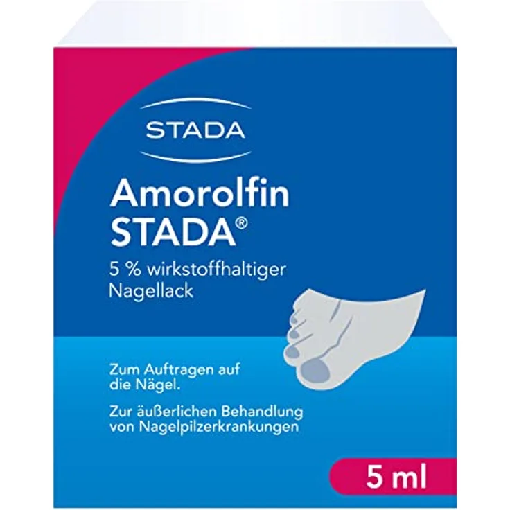 Amorolfin STADA - zur äußerlichen Behandlung von Nagelpilz-Erkrankungen - 5% wirkstoffhaltiger Nagellack - mit 60 Tupfern, 30 Feilen, 10 Spateln - 1 x 5 ml