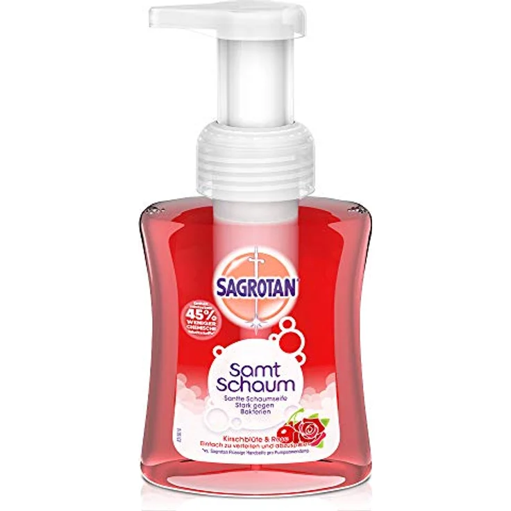 Sagrotan Samt-Schaum Seife Kirschblüte & Rose – 1 x 250 ml Schaumseife im Seifenspender – Bild 2
