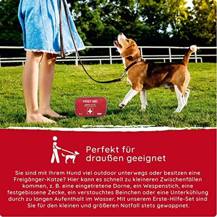 FLEXEO Erste-Hilfe-Set für Hund und Katze, 24-teilig mit Wundauflagen, Bandagen, Maulschlaufe und Zeckenzange, kompakt und transportabel – Bild 6