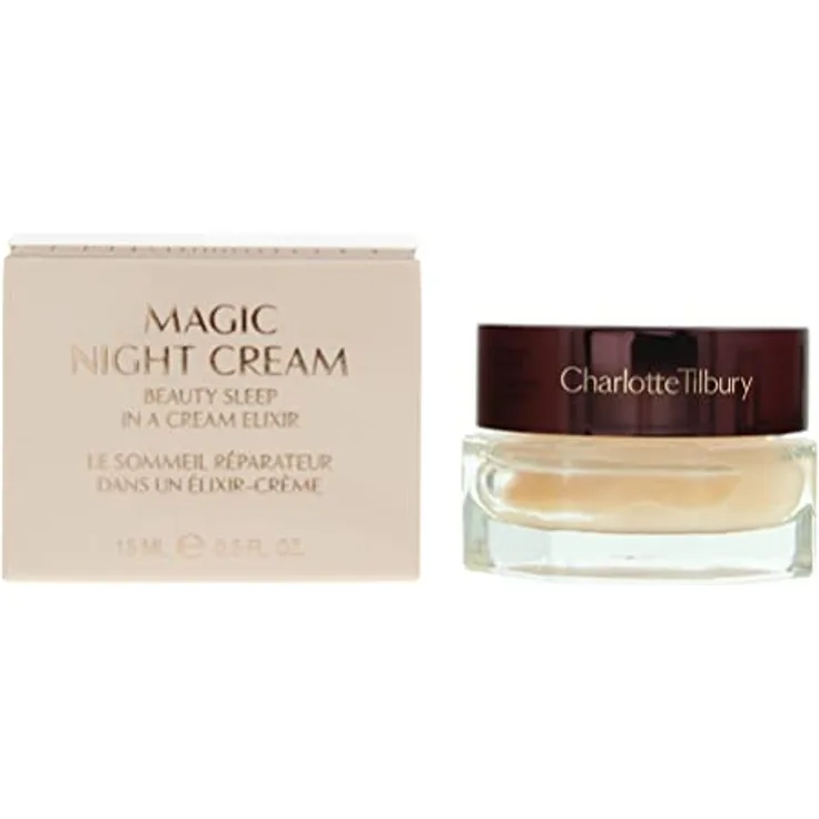 Charlotte Tilbury Travel Size Charlotte's Magic Night Cream | 15ml, Preisgekrönte Nachtcreme mit straffender und aufpolsternder Wirkung