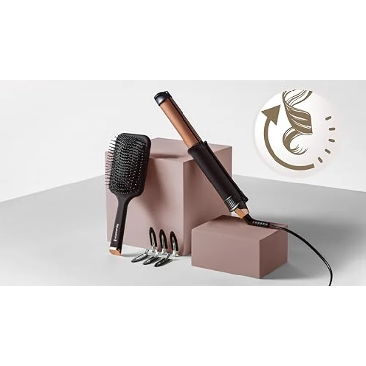 Remington ONE S6078, 2in1 Glätteisen & Lockenstab mit beheizter Außenfläche, digitales Display 150-230°C, inkl. Bürste, Klammern, Handschuh und Aufbewahrungstasche – Bild 4