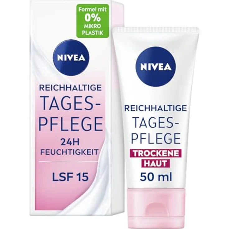 NIVEA Nourishing Tagescreme für trockene Haut, SPF 15, 50 ml, intensiv feuchtigkeitsspendend – Bild 1