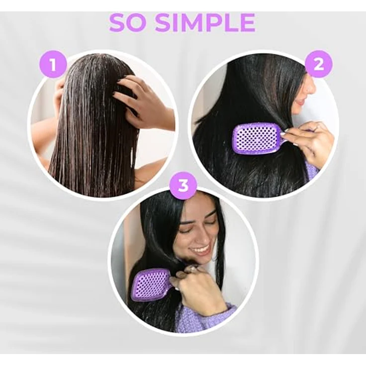 UNbrush Glitter Collection Detangling Hair Brush Mini, Amethyst Haarbürste mit doppelter Borstenlängen, kompakt für unterwegs – Bild 9