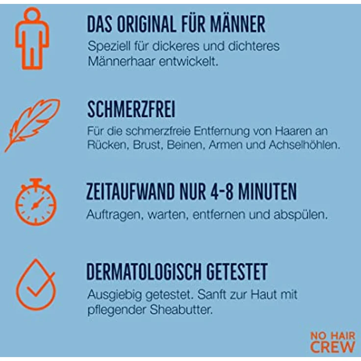 No Hair Crew Body Enthaarungscreme 200 ml – Bild 5