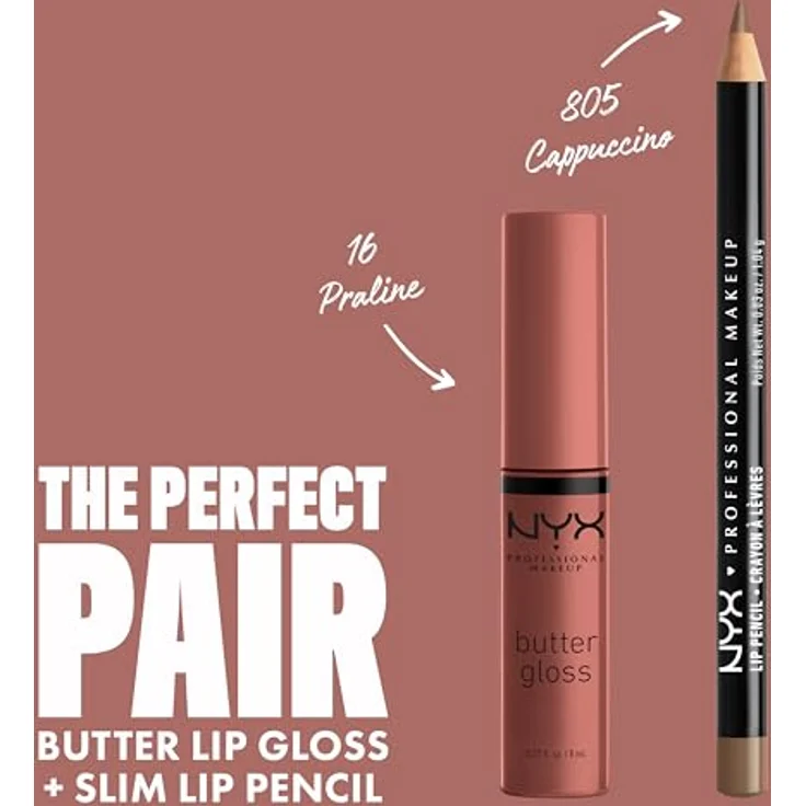 NYX Professional Makeup Lipgloss & Lipcream Butter Gloss Lipgloss Praline 16 8 ml – Bild 4