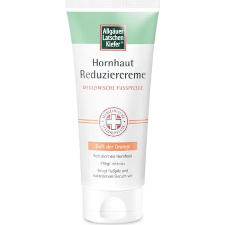 Allgäuer Latschenkiefer Hornhaut Reduziercreme mit Fruchtsäuren und Pflegekomplex, 100 ml, orange