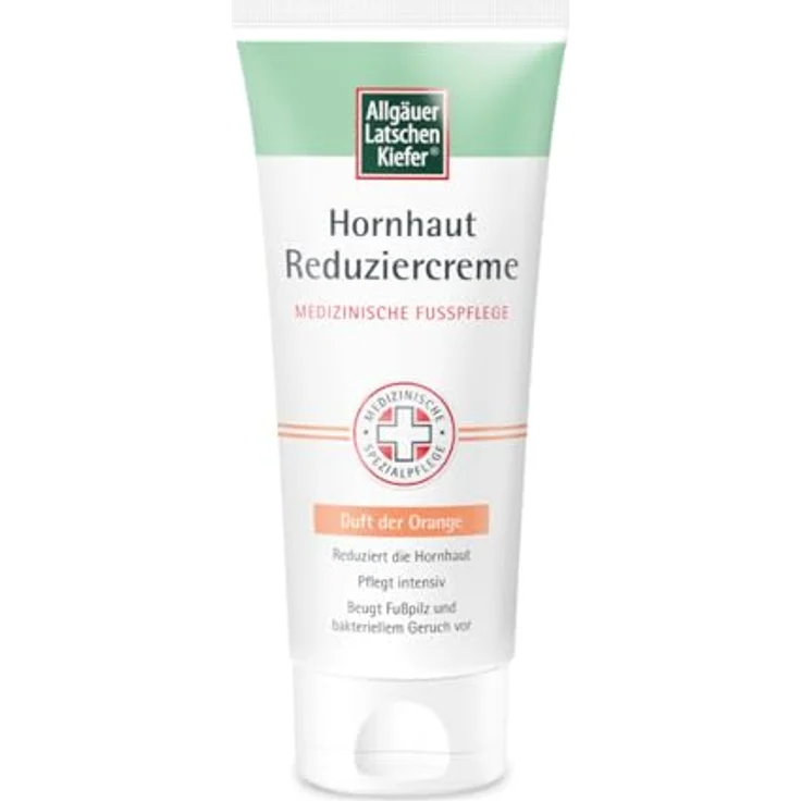 Allgäuer Latschenkiefer Hornhaut Reduziercreme mit Fruchtsäuren und Pflegekomplex, 100 ml, orange – Bild 1