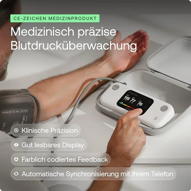 Withings BPM Vision, Blutdruckmessgerät mit 1-Kanal-EKG, 2,8-Zoll-Farbdisplay, Wi-Fi und Bluetooth Synchronisierung, geeignet für Armumfänge 22-42 cm – Bild 3