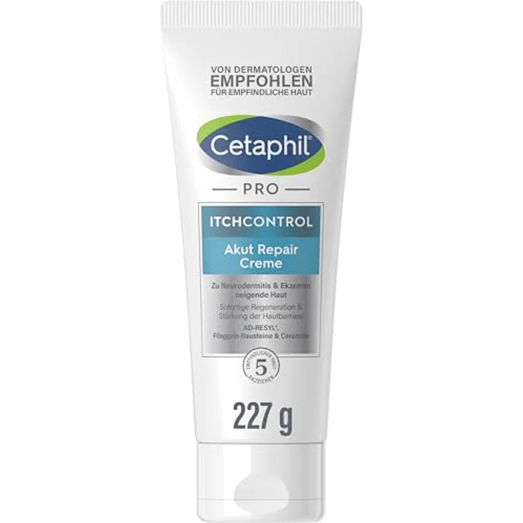 Cetaphil CETAPHIL PRO ItchControl Akut Repair Creme, 227g, Für zu Neurodermitis und Ekzemen neigende Haut, Sofortige Regeneration der Hautbarriere, Mikrobiom freundlich, Ohne Duft- und Konservierungsstoffe – Bild 1
