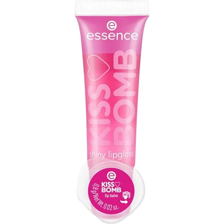 Essence Cosmetics KISS BOMB shiny lipgloss und lip balm Set, Nr. 01, Pink, glänzend, vegan, ohne Mikroplastik, glutenfrei, ohne Parabene, 10.8ml – Bild 2