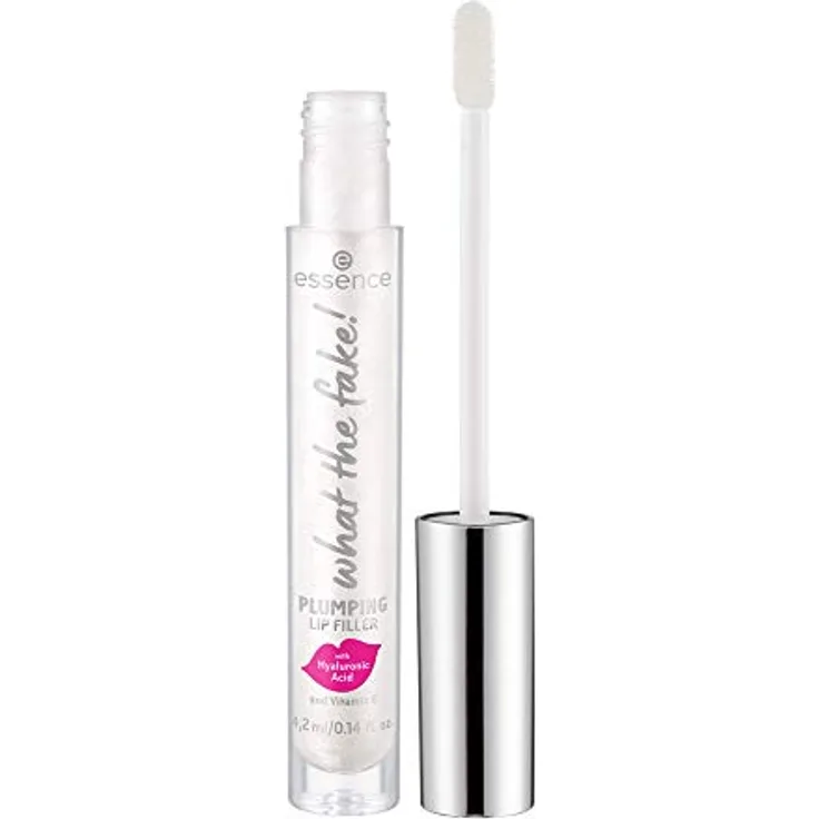 essence what the fake! PLUMPING LIP FILLER, Lippenpflege, mit Hyaluronsäure und Vitamin E, Nr. 01 oh my plump!, transparent, pflegend, kühlend, glättend, strahlend, vegan, ohne Parabene (4,2ml)