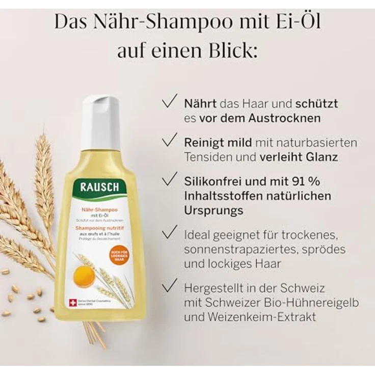 Rausch Nähr-Shampoo mit Ei-Öl, 200 ml - Reichhaltige Pflege für gesundes Haar – Bild 4