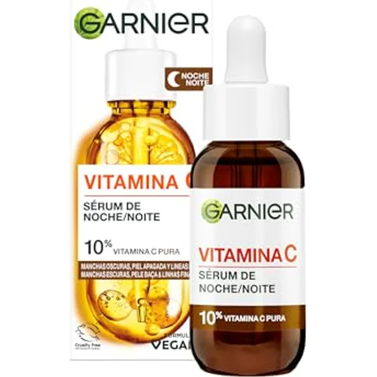 GARNIER Skinactive Vitamina C Sérum De Noche, 30ml, fleckenbeständig, vegan, für alle Hauttypen