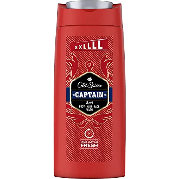 Old Spice Captain Duschgel & Shampoo Für Männer 675 ml, 3-in-1, Lang Anhaltend Frisch