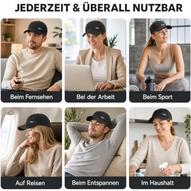 COOL-i ® Infrarotlampe Rotlicht-Haarwuchshaube, kabellos mit 158 LEDs, Infrarot- & Blaulichttherapie für die Kopfhaut, wiederaufladbar, Timer, für Männer & Frauen – Bild 9