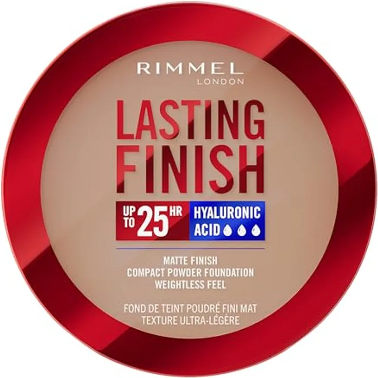 Rimmel London Lasting Finish Compact Base Pulver 009 Honig 7 g - Mattes Finish, Vollabdeckung, SPF 20 Schutz